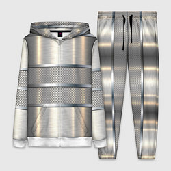 Женский 3D-костюм Металлические полосы - текстура алюминия, цвет: 3D-белый