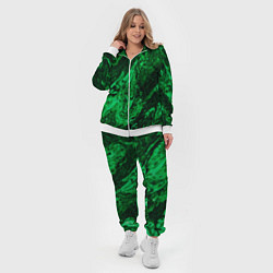 Женский 3D-костюм Зелёные краски во тьме, цвет: 3D-белый — фото 2