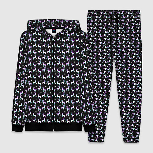 Женский костюм Glitch свитер с оленями / 3D-Черный – фото 1