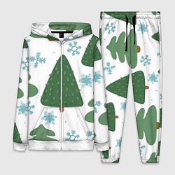 Женский 3D-костюм Новогодние ёлочки, цвет: 3D-белый