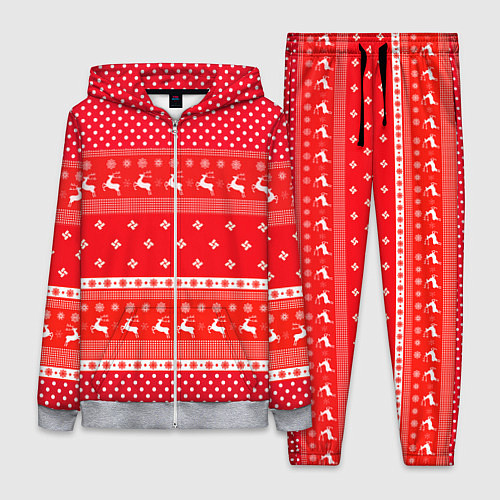 Женский костюм Праздничный красный свитер / 3D-Меланж – фото 1