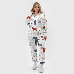 Женский 3D-костюм Олени в новогоднем лесу, цвет: 3D-белый — фото 2