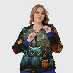 Женский 3D-костюм Совы в стиле Folk Art, цвет: 3D-синий — фото 2