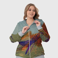 Женский 3D-костюм Волнообразные разноцветные музыкальные линии, цвет: 3D-меланж — фото 2