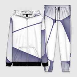 Женский 3D-костюм Абстрактный белый и фиолетовый паттерн, цвет: 3D-черный