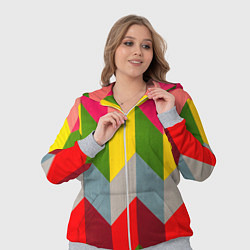 Женский 3D-костюм Разноцветный ромбический абстрактный паттерн, цвет: 3D-меланж — фото 2