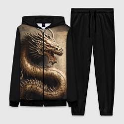 Женский 3D-костюм Китайский дракон с открытой пастью, цвет: 3D-черный