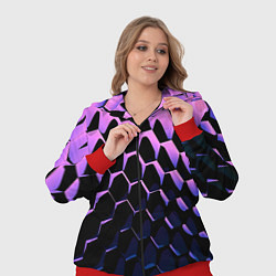 Женский 3D-костюм Шестиугольники волны, цвет: 3D-красный — фото 2