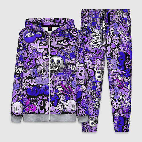 Женский костюм Фиолетовый граффити хаос / 3D-Меланж – фото 1