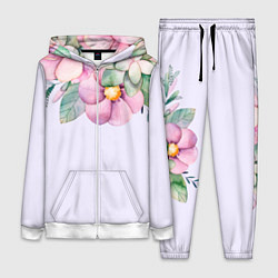 Женский костюм Пастельные цветы акварелью - наверху