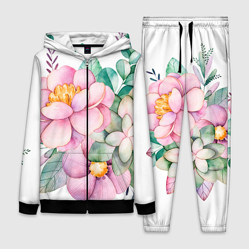 Женский костюм Пастельные цветы - посередине / 3D-Черный – фото 1