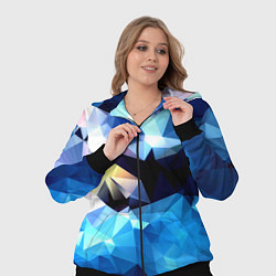 Женский 3D-костюм Polygon blue abstract collection, цвет: 3D-черный — фото 2