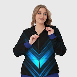 Женский 3D-костюм Neon geometry stripes, цвет: 3D-синий — фото 2