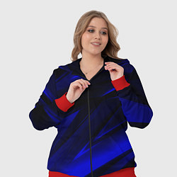 Женский 3D-костюм Geometry blue stripes, цвет: 3D-красный — фото 2