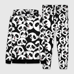 Женский 3D-костюм Весёлые панды, цвет: 3D-черный