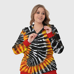 Женский 3D-костюм Tie dye - тай дай в черно белую полоску, цвет: 3D-красный — фото 2
