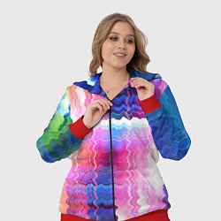 Женский 3D-костюм Абстрактные линии сайфай, цвет: 3D-красный — фото 2