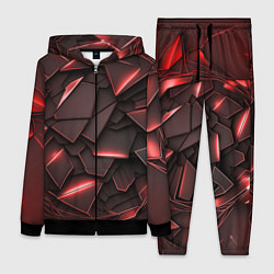 Женский 3D-костюм Красные элементы с неоновым свечением, цвет: 3D-черный