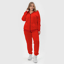 Женский 3D-костюм Оранжево-красный клетчатый узор, цвет: 3D-красный — фото 2