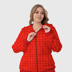 Женский 3D-костюм Оранжево-красный клетчатый узор, цвет: 3D-красный — фото 2