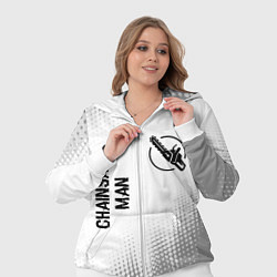 Женский 3D-костюм Chainsaw Man glitch на светлом фоне: надпись, симв, цвет: 3D-белый — фото 2