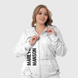 Женский 3D-костюм Marilyn Manson glitch на светлом фоне: по-вертикал, цвет: 3D-белый — фото 2