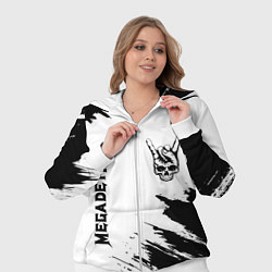 Женский 3D-костюм Megadeth и рок символ на светлом фоне, цвет: 3D-белый — фото 2