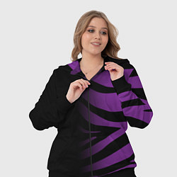 Женский 3D-костюм Фиолетовый с черными полосками зебры, цвет: 3D-черный — фото 2