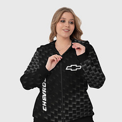 Женский 3D-костюм Chevrolet карбоновый фон, цвет: 3D-черный — фото 2
