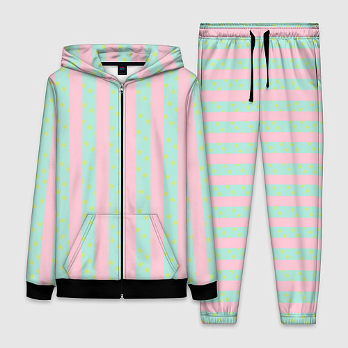 Женский костюм Полоска в цветочек - костюм Кена из фильма Барби / 3D-Черный – фото 1