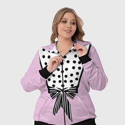 Женский 3D-костюм Костюм Барби: черный горох с полосатым бантом, цвет: 3D-черный — фото 2