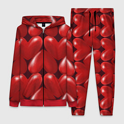Женский 3D-костюм Red hearts, цвет: 3D-красный