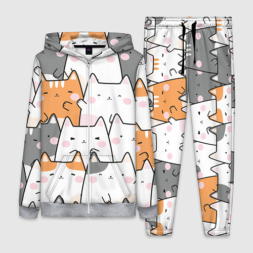 Женский костюм Семья котиков / 3D-Меланж – фото 1