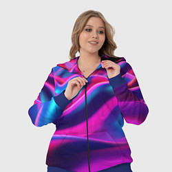 Женский 3D-костюм Фиолетовые неоновые волны, цвет: 3D-синий — фото 2