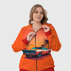 Женский 3D-костюм Ретро автомобиль, цвет: 3D-красный — фото 2