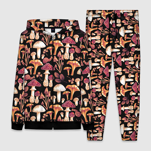 Женский костюм Грибы в сепии / 3D-Черный – фото 1