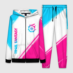 Женский 3D-костюм Final Fantasy neon gradient style: надпись, символ, цвет: 3D-черный