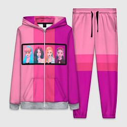 Женский 3D-костюм Группа Black pink на фоне оттенков розового, цвет: 3D-меланж