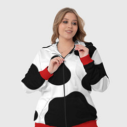Женский 3D-костюм Принт - пятна коровы, цвет: 3D-красный — фото 2