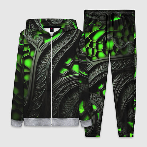 Женский костюм Green black abstract / 3D-Меланж – фото 1
