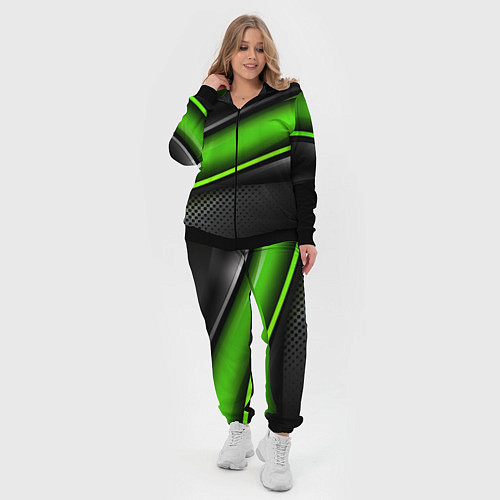 Женский костюм Зеленая объемная полосы / 3D-Черный – фото 4
