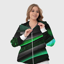 Женский 3D-костюм Black green line, цвет: 3D-белый — фото 2