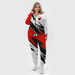 Женский 3D-костюм Ducati - белый и красный, цвет: 3D-красный — фото 2