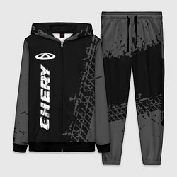 Женский 3D-костюм Chery speed на темном фоне со следами шин: по-верт, цвет: 3D-черный