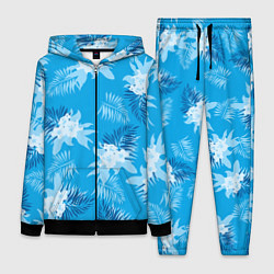 Женский 3D-костюм Синие цветы - Vice city - new ver, цвет: 3D-черный