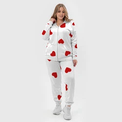 Женский 3D-костюм Красные сердечки на белом, цвет: 3D-белый — фото 2
