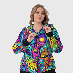 Женский 3D-костюм Кислотные психоделические черепа, цвет: 3D-черный — фото 2