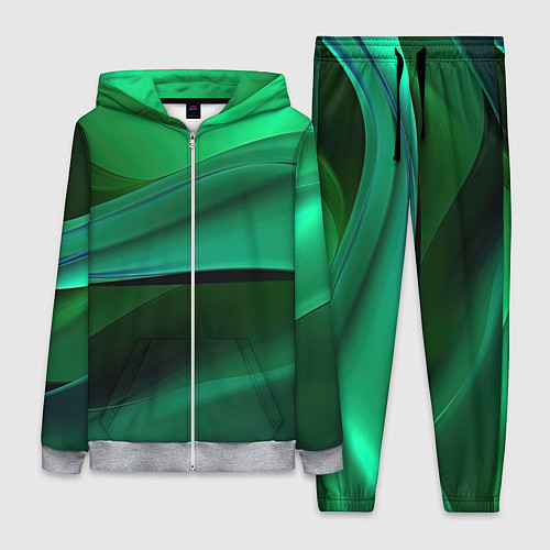 Женский костюм Зеленые абстрактные волны / 3D-Меланж – фото 1