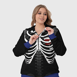 Женский 3D-костюм Скелет: ребра с винишком, цвет: 3D-синий — фото 2