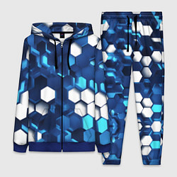 Женский костюм Cyber hexagon Blue